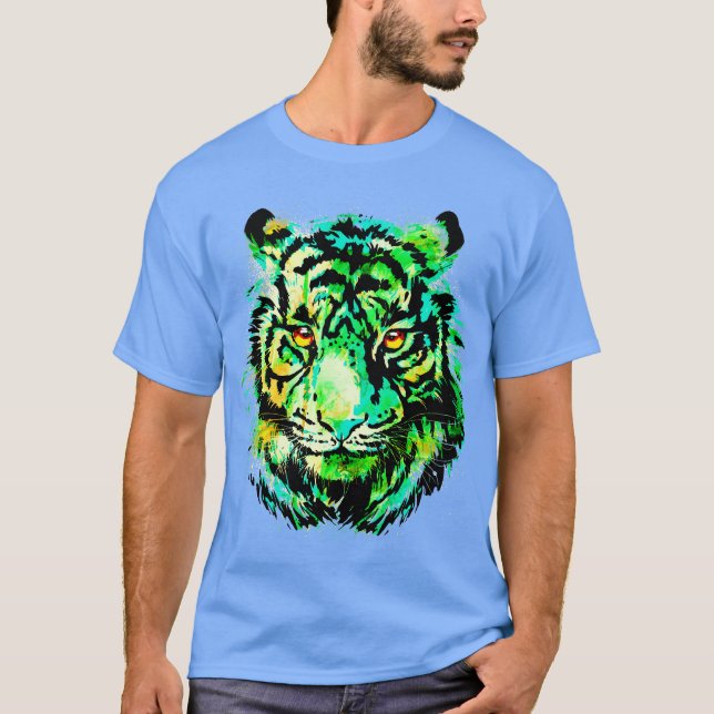 Tiger Head | Tiger Face | Colourful Tiger T-Shirt (Front)