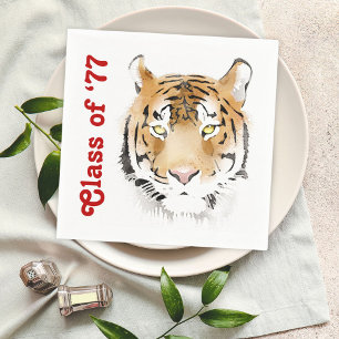 Tiger Head Watercolor Animal Custom Text Napkin