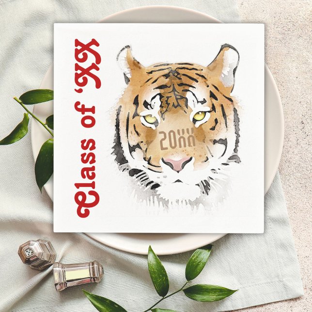 Tiger Head Watercolor Animal Year Class of Napkin (Creator Uploaded)