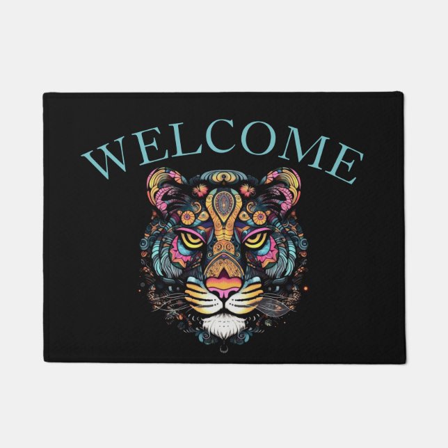 Tiger Head Welcome Doormat (Front)
