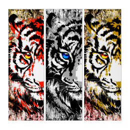 Tiger Heads - Tiger Faces - Artwork Tiger Triptych