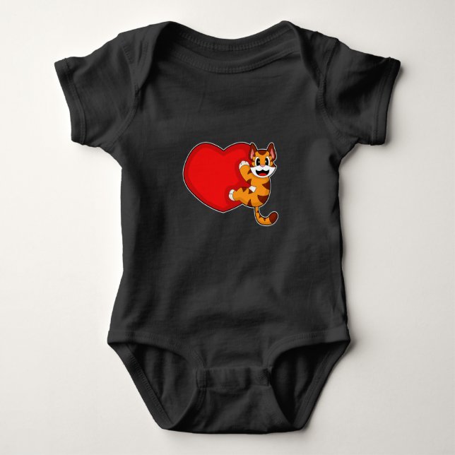 Tiger Heart Baby Bodysuit (Front)
