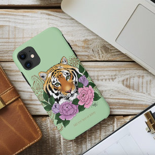 Tiger Henna Pink Purple Flowers Case-Mate iPhone Case