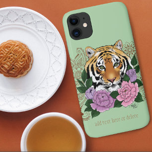 Tiger Henna Pink Purple Flowers Case-Mate iPhone Case