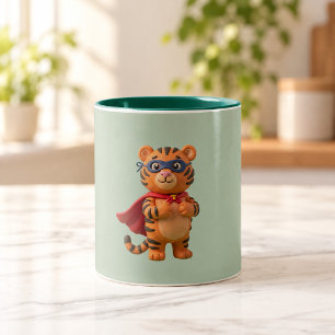 Tiger Hero Cute Superhero Mascot Mug