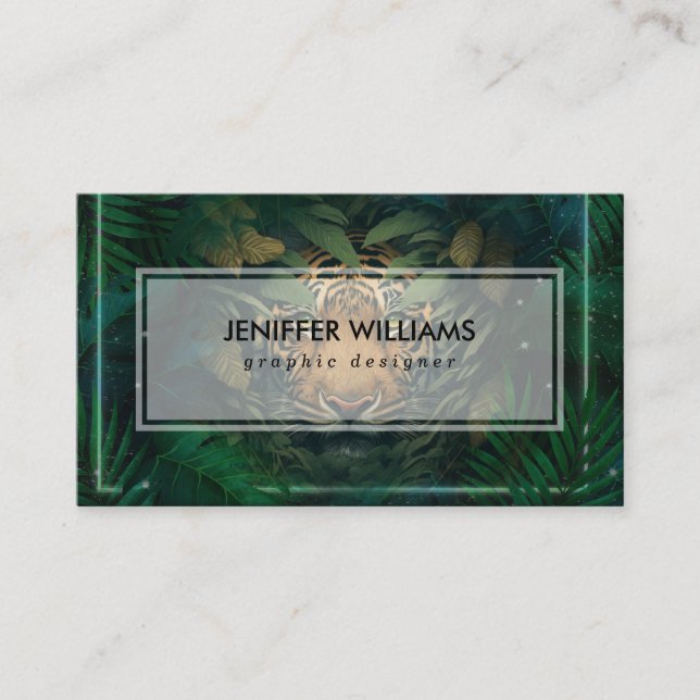 Tiger hiding in Foliage               Business Card (Front)