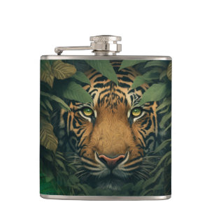 Tiger hiding in Foliage               Hip Flask