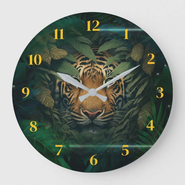 Tiger hiding in Foliage                      Large Clock (Front)