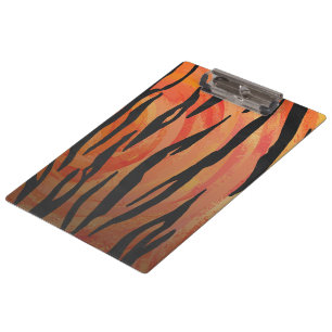 Tiger Hot orange and Black Print Clipboard
