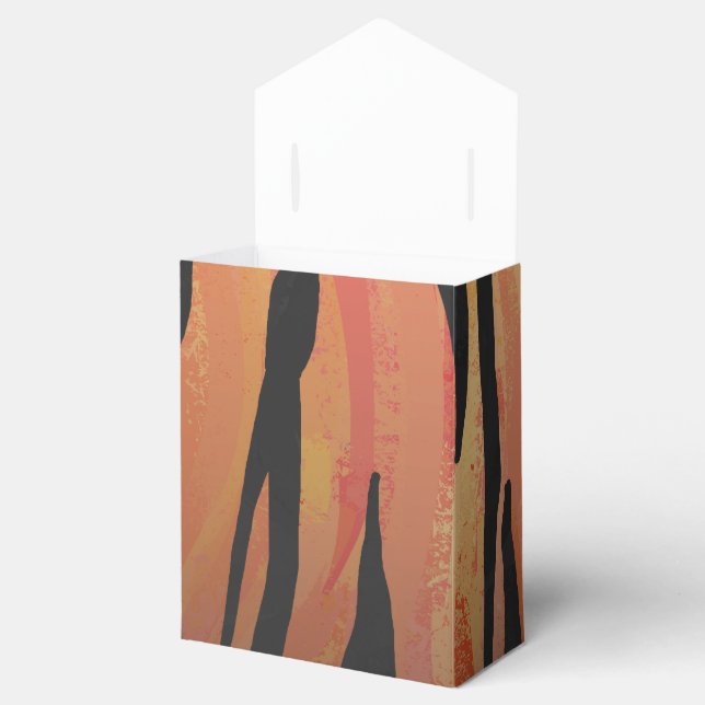 Tiger Hot orange and Black Print Favour Box (Opened)