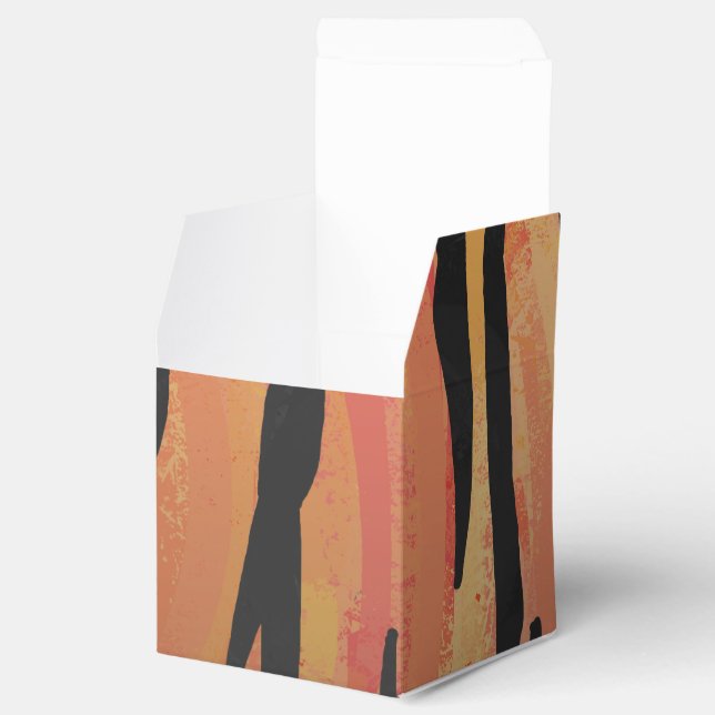 Tiger Hot orange and Black Print Favour Box (Opened)