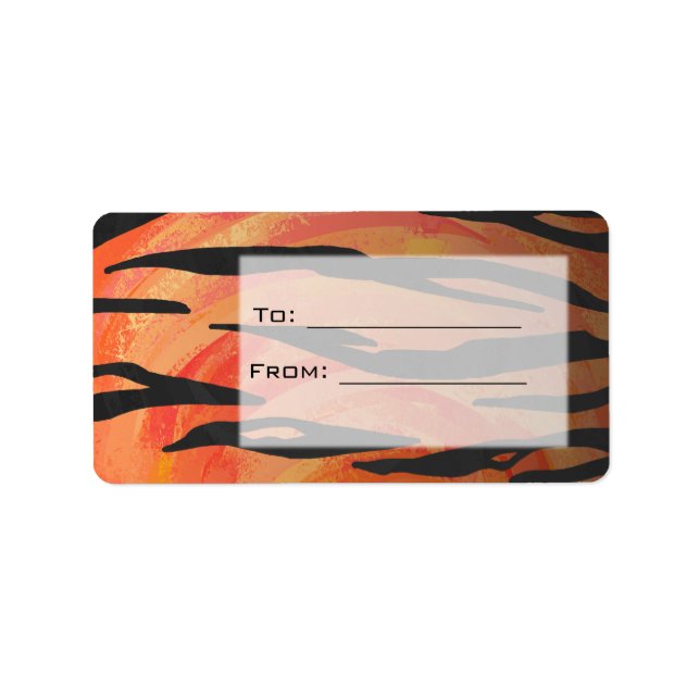 Tiger Hot orange and Black Print Label (Front)
