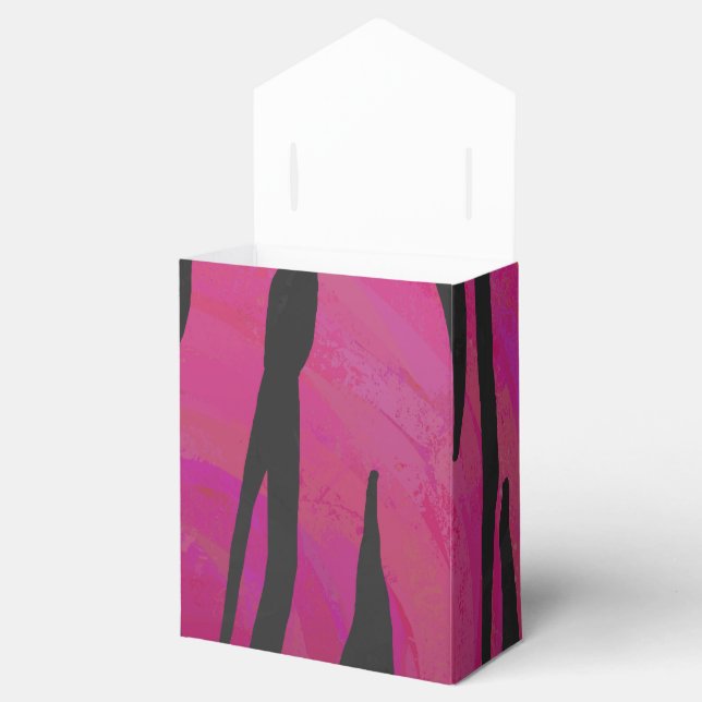 Tiger Hot Pink and Black Print Favour Box (Opened)