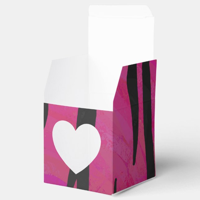 Tiger Hot Pink and Black Print Favour Box (Opened)