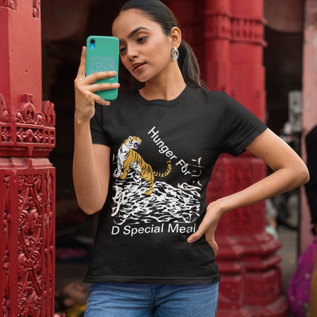 Tiger Hunger For The Special Meal On Women Black T-Shirt (Creator Uploaded)