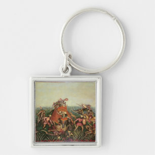 Tiger Hunt, 1892 (oil on canvas) Key Ring