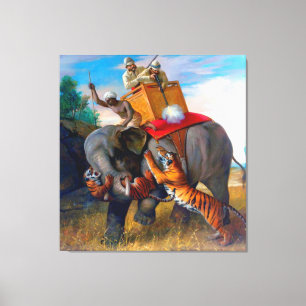 Tiger Hunting Briton Rivière 1920   Canvas Print