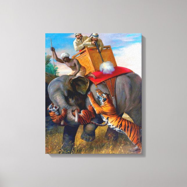 Tiger Hunting Briton Rivière 1920   Canvas Print (Front)