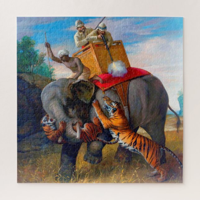 Tiger Hunting Briton Rivière 1920  Jigsaw Puzzle (Vertical)