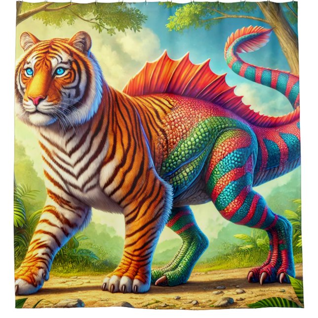 Tiger Hybrid Shower Curtain (Front)