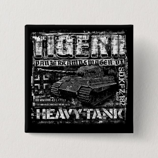 Tiger II 15 Cm Square Badge (Front)
