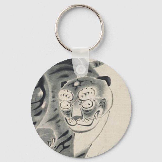 Tiger Illustration by Ito Jakuchu Key Ring (Front)