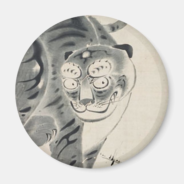 Tiger Illustration by Ito Jakuchu Magnet (Front)
