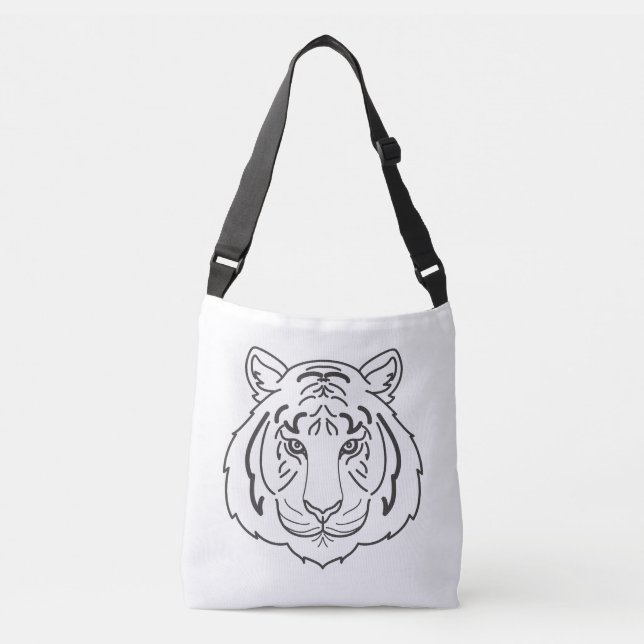 Tiger Illustration Crossbody Bag (Front)