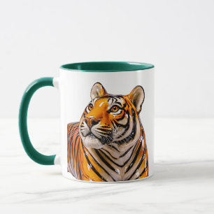 Tiger illustration detailed mug