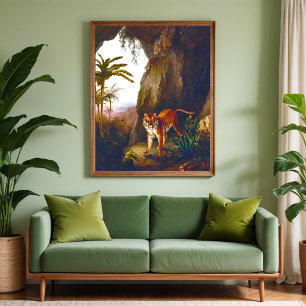 Tiger in a Cave ,Fine Art  Poster