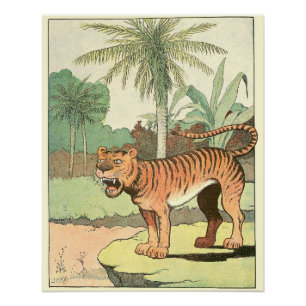 Tiger in a Tropical Jungle Perfect Poster