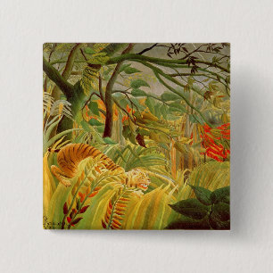 Tiger in a Tropical Storm 1891 15 Cm Square Badge