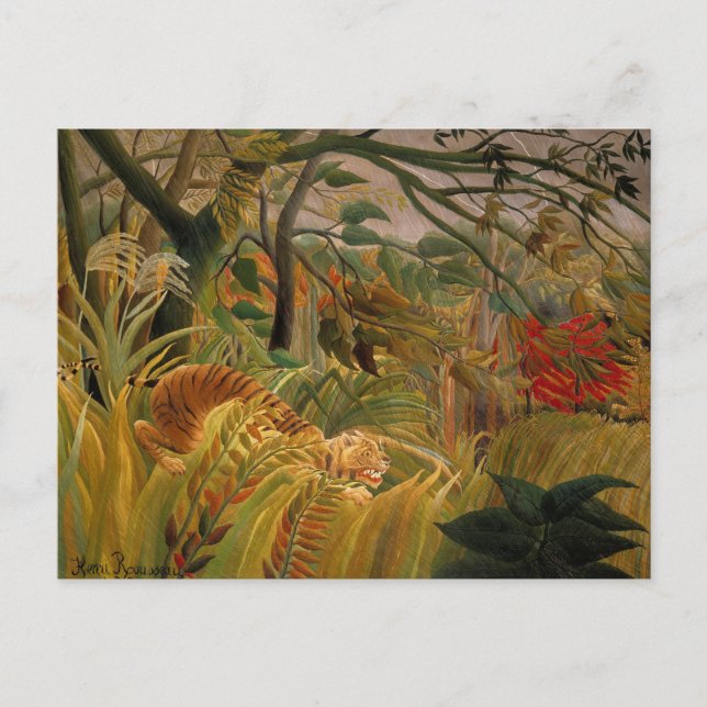 Tiger in a Tropical Storm by Henri Rousseau Postcard (Front)