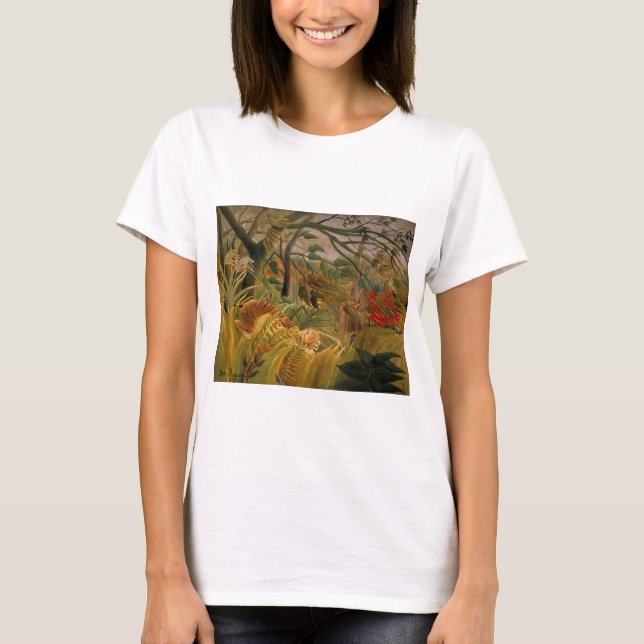 Tiger in a Tropical Storm by Henri Rousseau T-Shirt (Front)