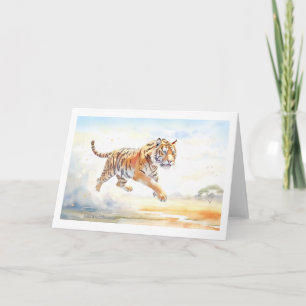 Tiger in Action 3 Note Card