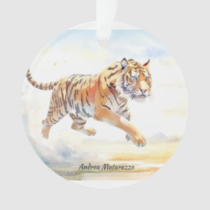 Tiger in Action 3 Ornament