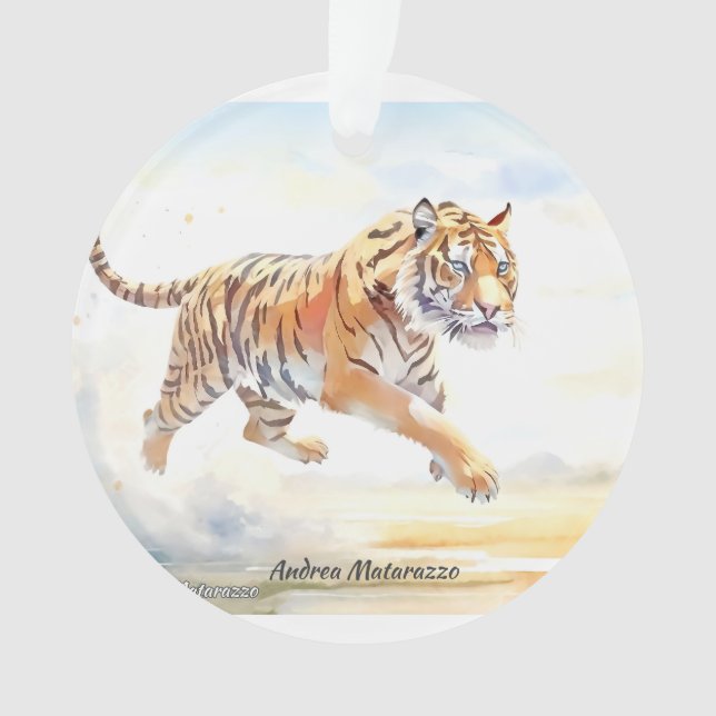 Tiger in Action 3  Ornament (Front)
