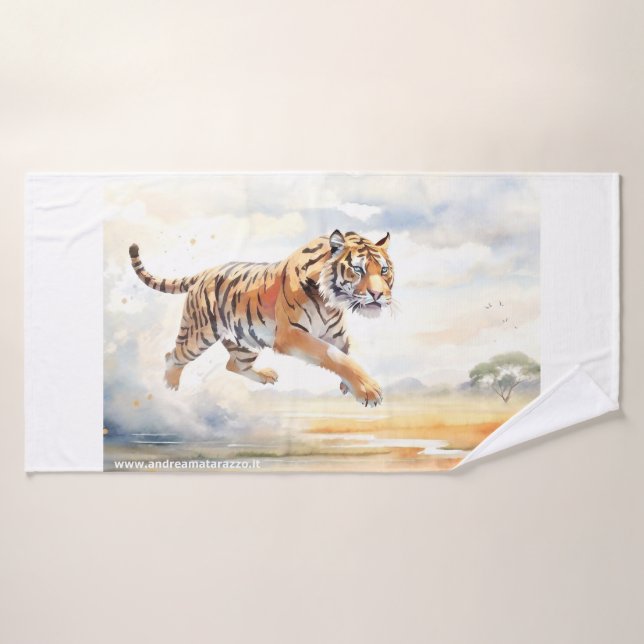 Tiger in Action Bath Towel Set (Bath Towel)