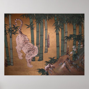 Tiger in Bamboo Grove by Kano So-yu Poster
