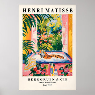 Tiger in Bathtub Art Print Funny Matisse Style