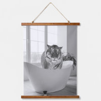 Tiger in Bathtub Bathroom Art Fun Animal