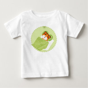 Tiger in bed illustration kids childish print baby T-Shirt