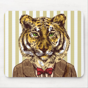 Tiger In Evening Wear Mouse Pad