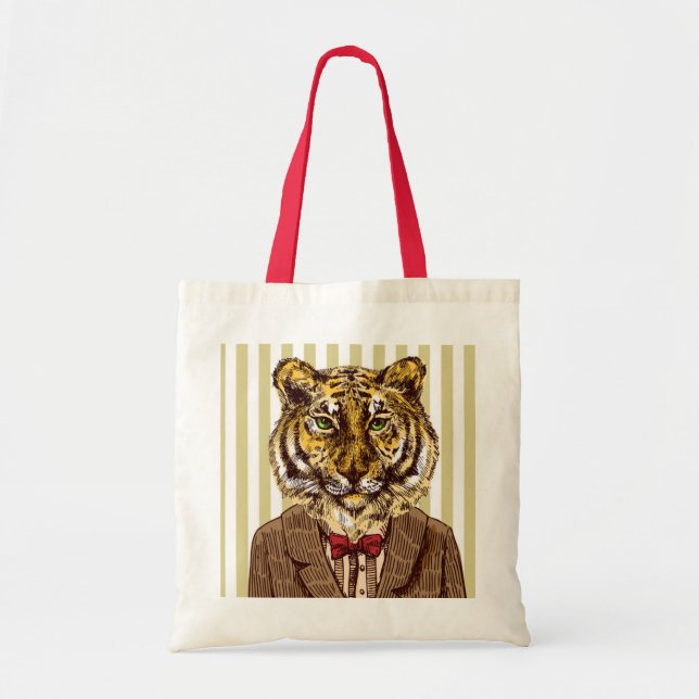 Tiger In Evening Wear Tote Bag (Front)