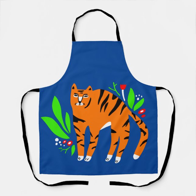 Tiger in flowers apron (Front)
