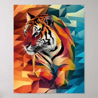 Tiger in Geometric Art Poster