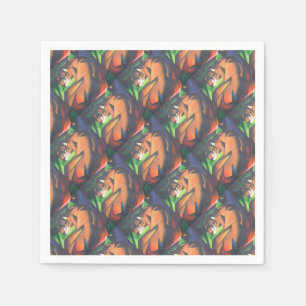 Tiger In Geometric Art Style Franz Marc Napkin