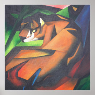 Tiger In Geometric Art Style Franz Marc Poster