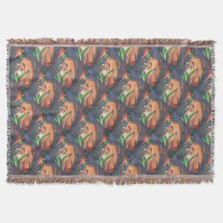 Tiger In Geometric Art Style Franz Marc Throw Blanket