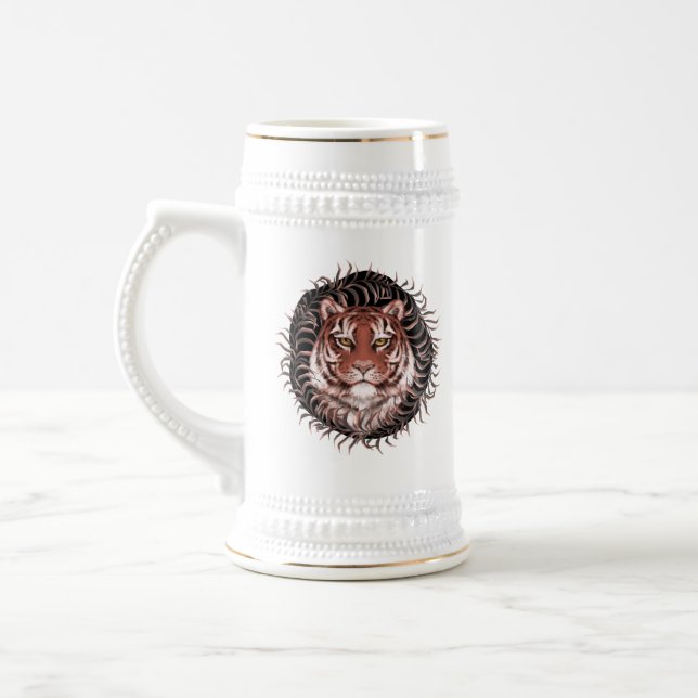 Tiger in grass beer stein (Left)